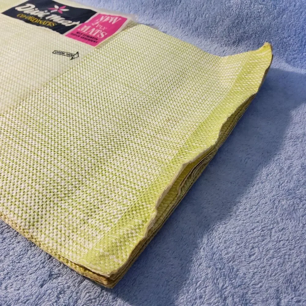 (10) Open Vintage Dixie Mat Disposable Paper Placemats 4-Ply Green Grid Pattern